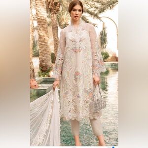 Floral Embroidered Lace Dress 3 piece Indian Pakistani designer dresss